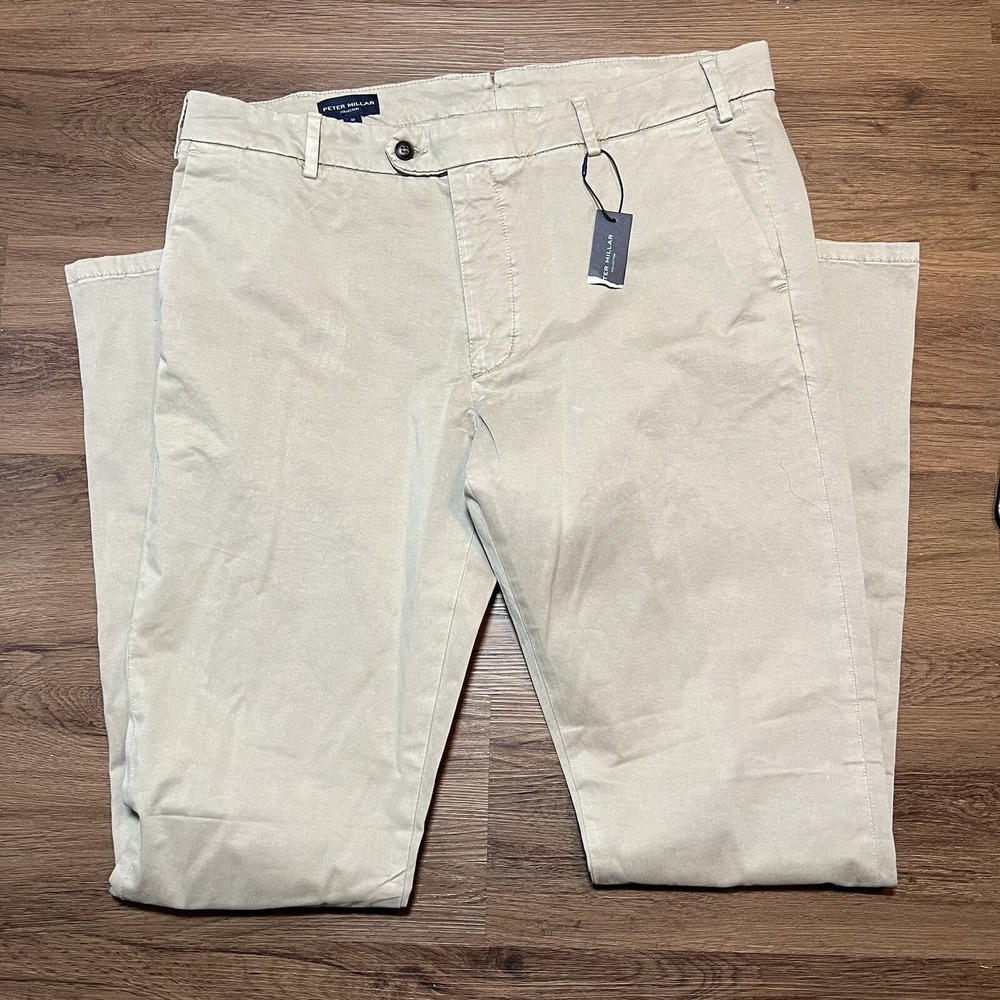 Peter Millar Collection Concorde Flat Front Pants Khaki Men's Size 38 x 36‎ NWT